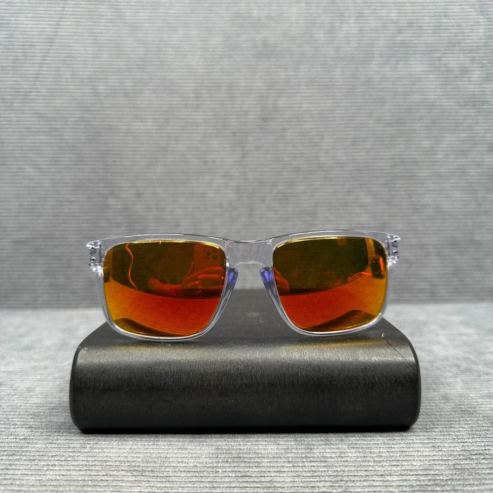 Oakley Holbrook Clear Frame Prizm Ruby Polarized Sunglasses OO9102-E255